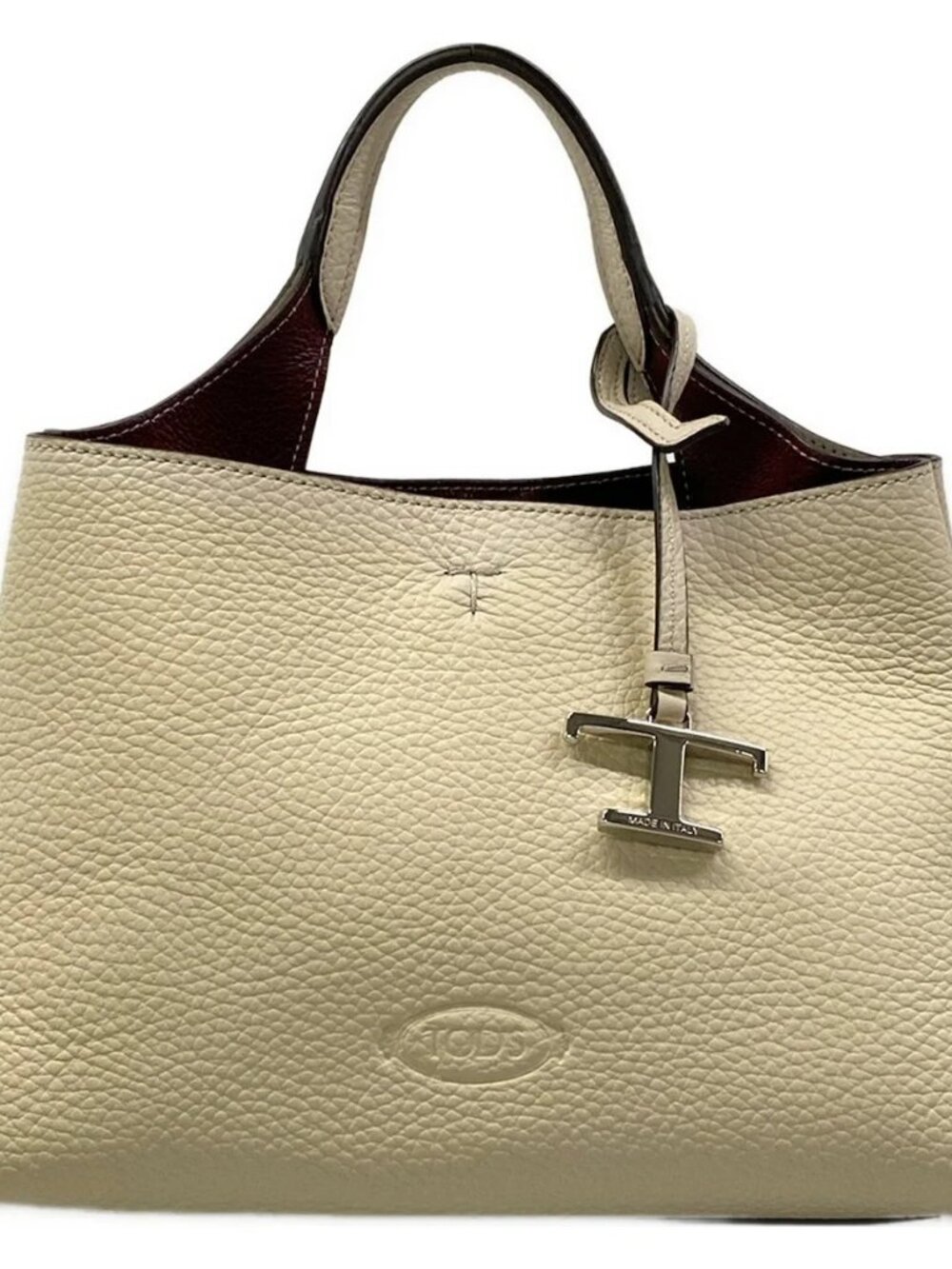 TOD'S T Timeless Leather Bag Micro XBWAPAEL000QRI5O90 Beige Leather Handbag
